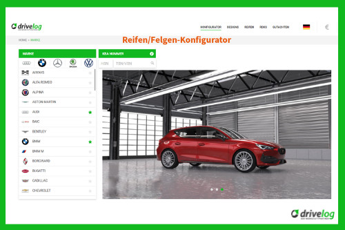 Neu bei drivelog | Reifen & Felgen Konfigurator 